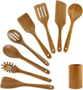 9 Pack Best Wooden Spoons Non Toxic Cooking Utensil Set by Ayiaren