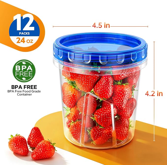 Freezer Storage Containers, Airtight Plastic Food Storage Containers - Image 2