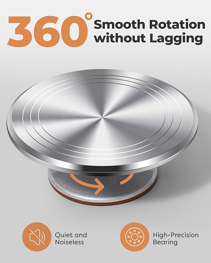 Kootek Aluminium Cake Turntable Set, Baking Tools - Image 3