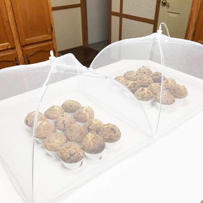 2 Pack Pop-Up Mesh Food Covers, 17 Inches Umbrella-Style Folding Mesh Food - Image 5