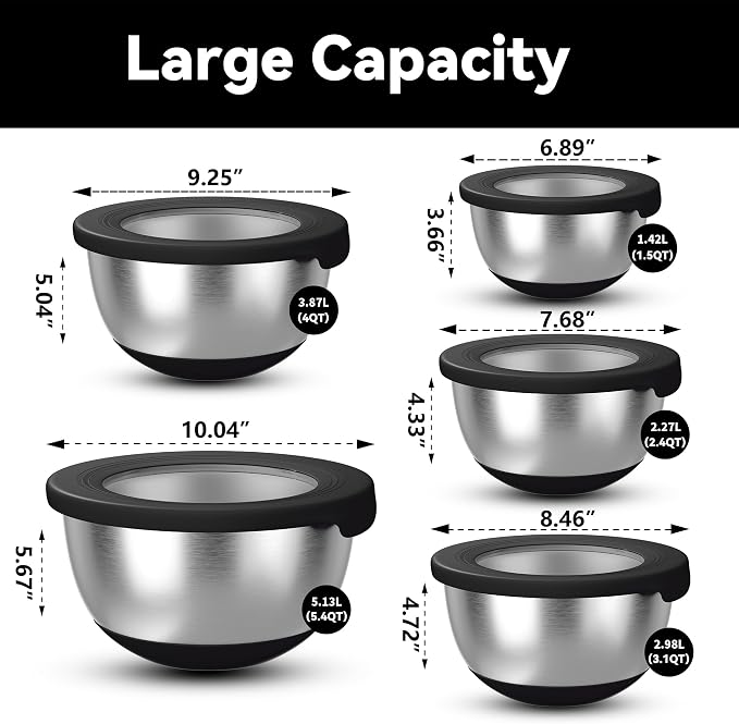 KITEISCAT Stainless Steel Mixing Bowls - Image 2