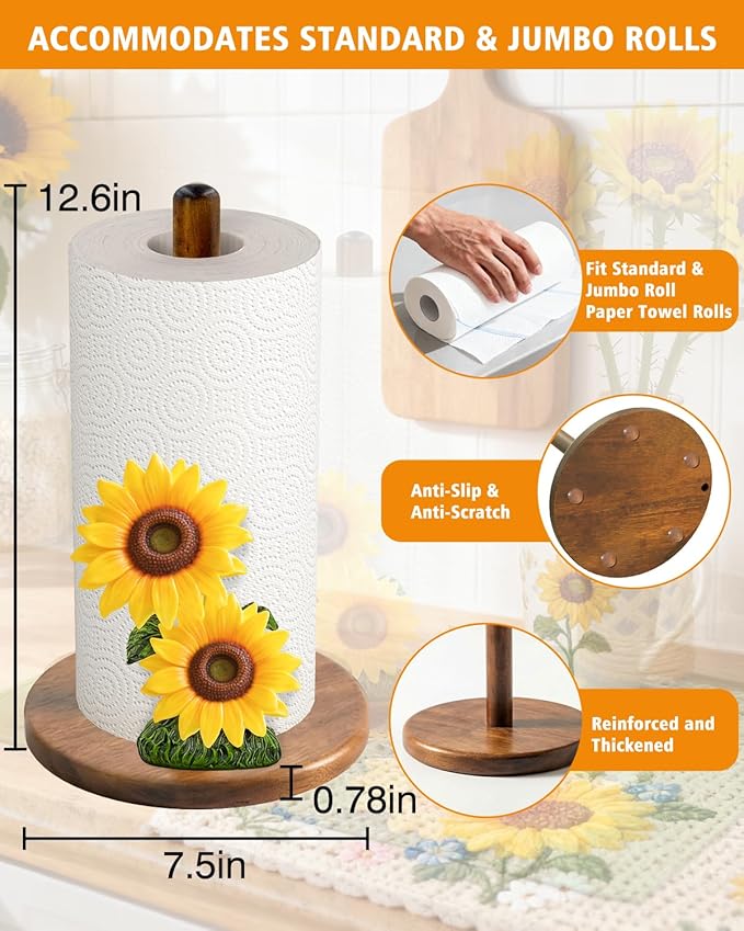 Sunflower Paper Towel Holder, Gifts - Image 5