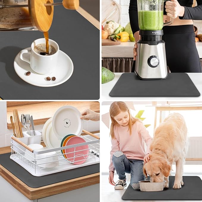 Dish Drying Mat for Kitchen Counter Super Absorbent Drainer Mats - Image 8