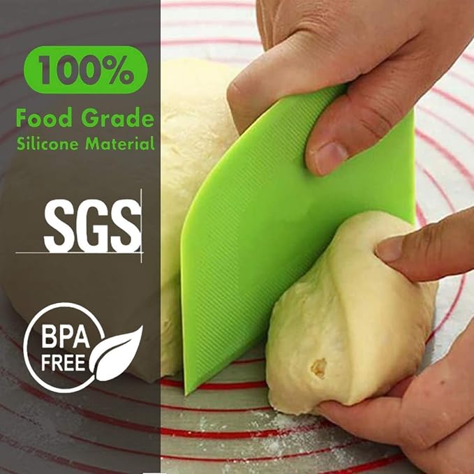 3-Piece Stainless Steel Dough Scraper set + Pizza Spatula Set – Kitchen Baking - Image 4