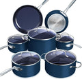 Nuwave Healthy Duralon Blue Ceramic Nonstick 12pc Cookware Set, Diamond Infused by NuWave