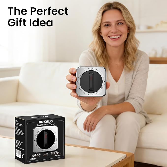 Mechanical Kitchen Timer with Magnet: Wind Up Cooking Timer Clock with Loud - Image 11