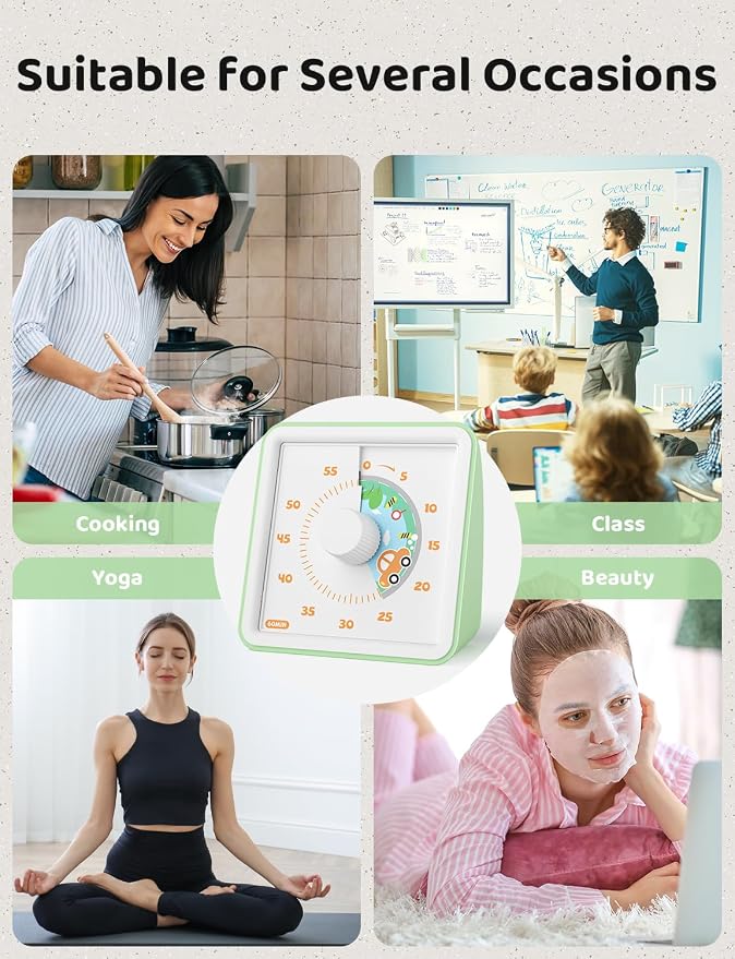 LIORQUE 60 Minute Visual Timer for Kids, Visual Countdown Timer for Classroom - Image 7