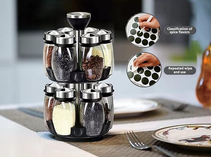 Revolving Spice Rack Organizer Countertop, Spinning Spice Storage Rack Tower - Image 3