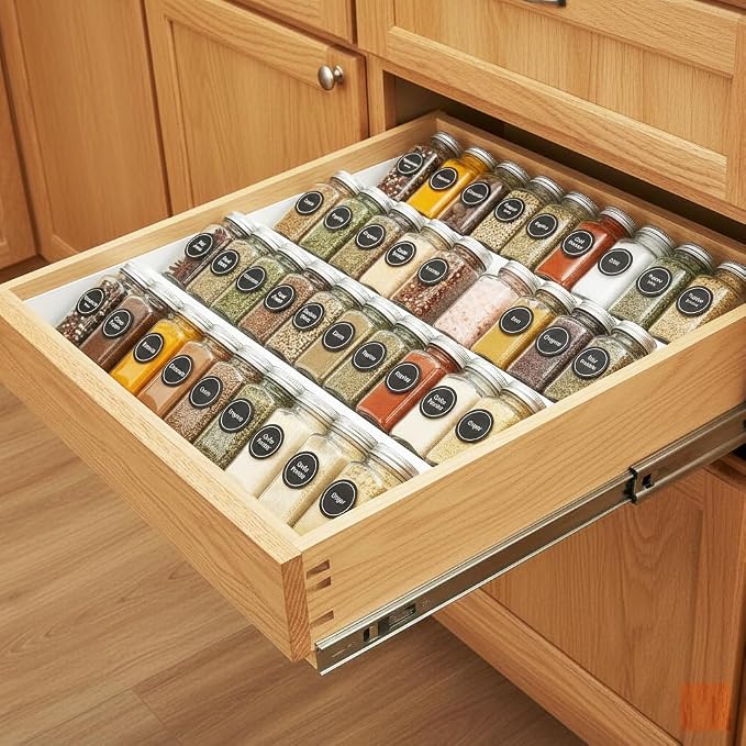 GOENDR Metal Spice Drawer Organizer, 4 Tier Spice Rack - Image 3