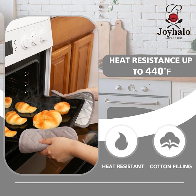 Joyhalo 4 Pack Pot Holders for Kitchen, Cotton Oven Holder - Image 3