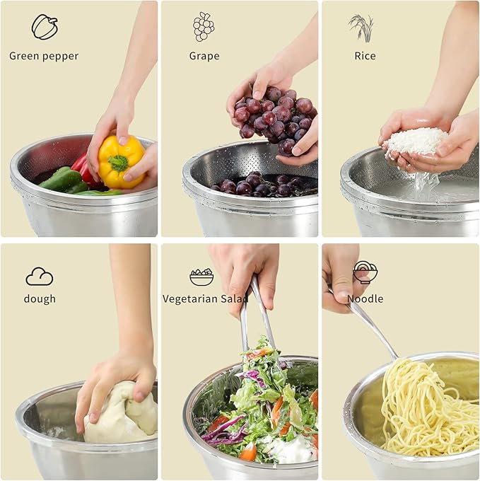 304 Stainless Steel Microporous Colander, 2.5QT Large Capacity - Image 4