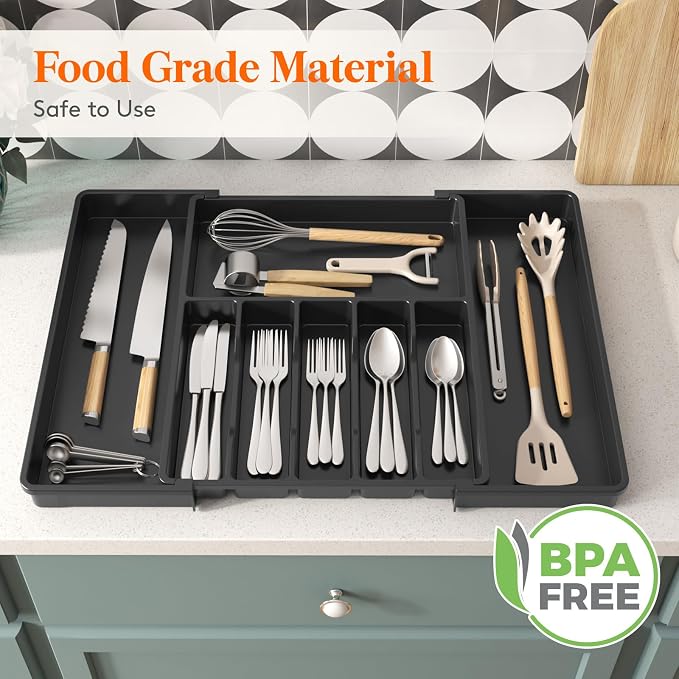 Lifewit Silverware Drawer Organizer, Expandable Utensil Tray - Image 8