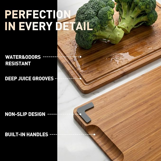 3 Pack Bamboo Cutting Board Set - Image 7