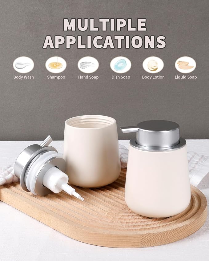 Bosilunlife Ceramic Foaming Soap Dispenser - 12Oz Bathroom Countertop Kitchen - Image 5