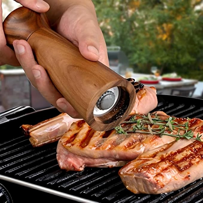 Wooden Salt and Pepper Grinder Set, Pepper Grinder Pepper Mill - Image 4