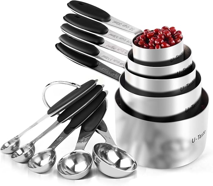 Measuring Cups : U-Taste 18/8 Stainless Steel Measuring Cups and Spoons Set of by U-Taste