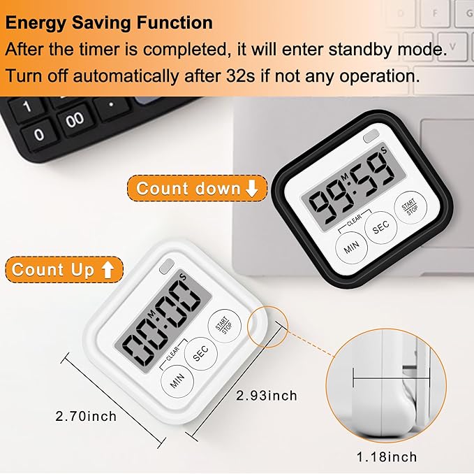 Timer, Kitchen Timers for Cooking Classroom Timer for Kids Teachers Magnetic - Image 5