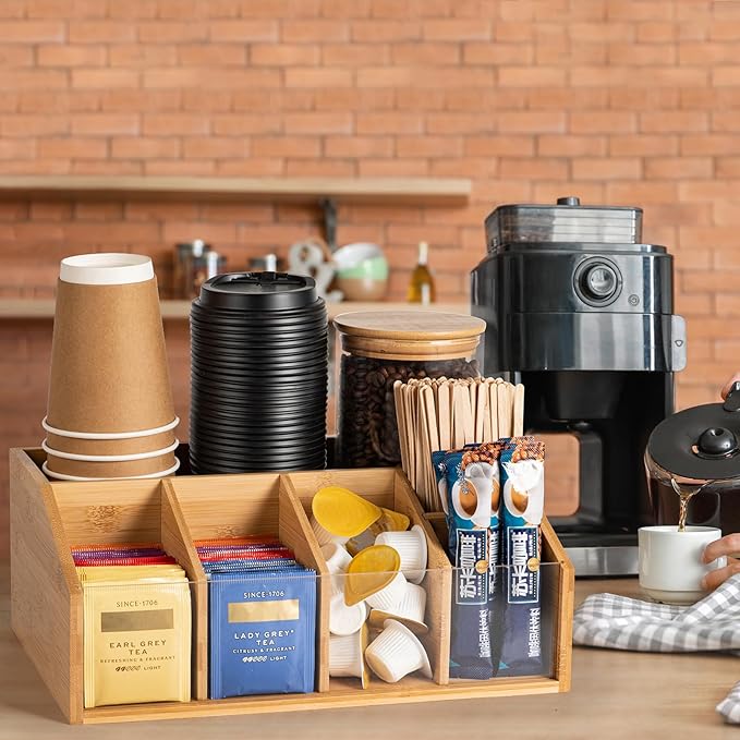 Bamboo Coffee Station Organizer - Image 5