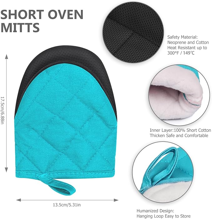 1 Pair Short Oven Mitts - Image 3