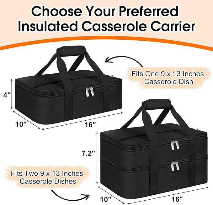 Double Insulated Casserole Carrier, Portable Casserole Carrier - Image 2