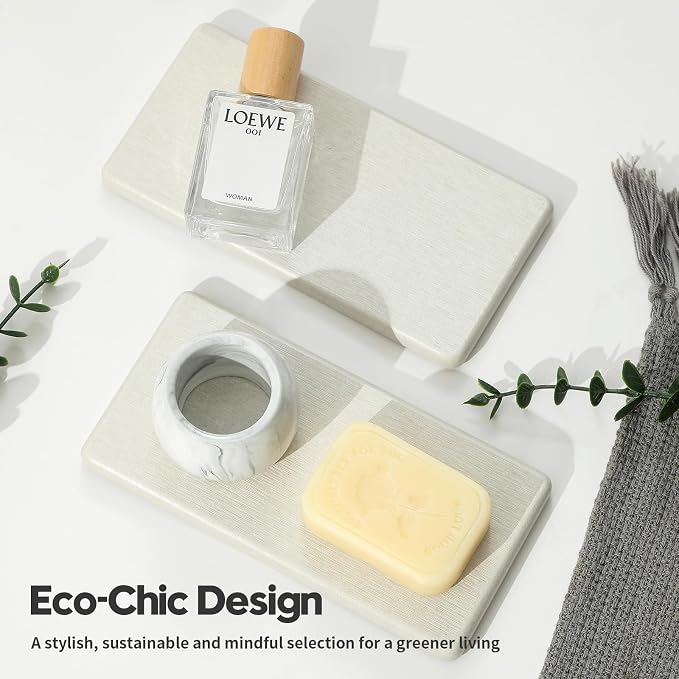 2PCS 7"x3.5" Water Absorbing Bathroom Sink Vanity Trays, Diatomite Stone Quick - Image 7
