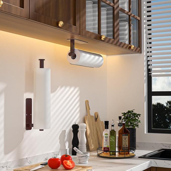 ASTOFLI Paper Towel Holder Under Cabinet No Drilling, Self Adhesive Paper Towel - Image 5