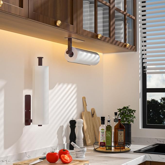 ASTOFLI Paper Towel Holder Under Cabinet No Drilling, Self Adhesive Paper Towel - Image 5