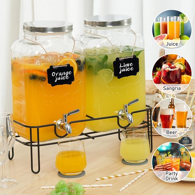 Moretoes 2 Gallon Glass Drinks Dispenser - Image 6