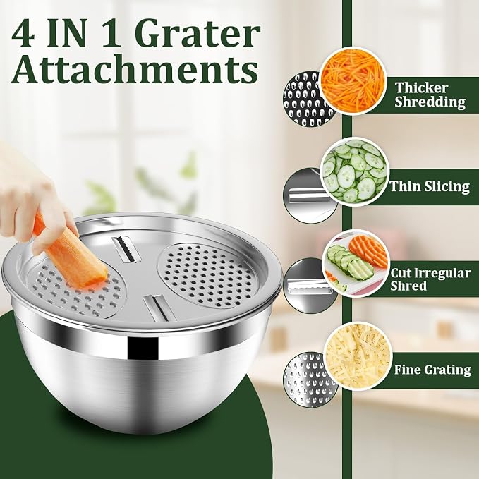 Mixing Bowls with Lids Set, Nesting Storage Bowls - Image 5