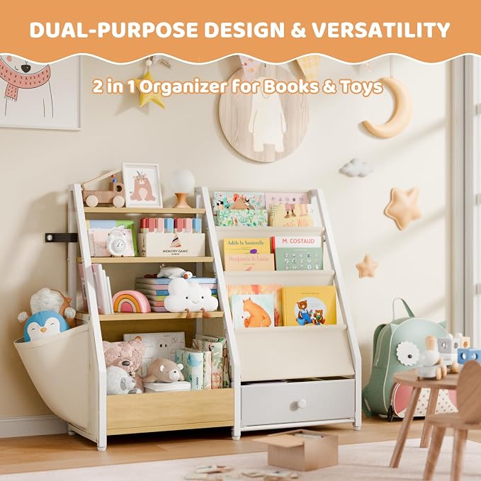 HAVLOTII Kids Bookshelf and Toy Storage - Image 4