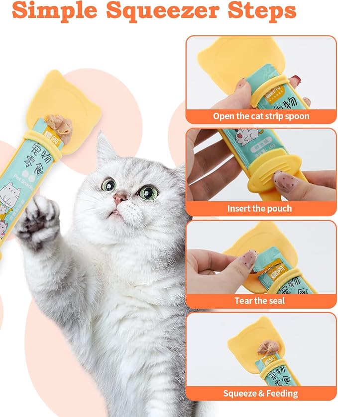 6 PCS Cat Food Can Covers Lids Set, Cat Bar Squeezer, Stainless Steel Wet Food - Image 6