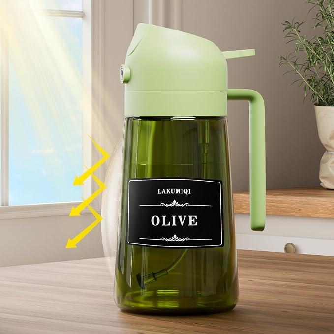LAKUMIQI 2 in 1 Oil Sprayer for Cooking, 16oz Olive Oil Dispenser Bottle for - Image 5