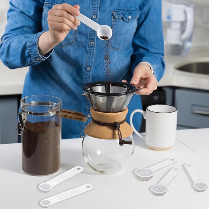 Frienda 20 Pieces White Plastic Measuring Cup Spoons - Image 5