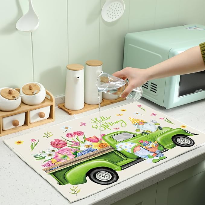 Teenyyou 4 Pcs Seasonal Dish Drying Mats - Image 6