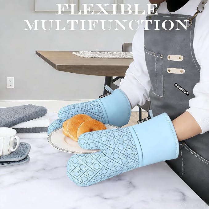 Oven Mitts and Pot Holders Sets 6pcs, Kitchen Oven Glove, High Heat Resistant - Image 4