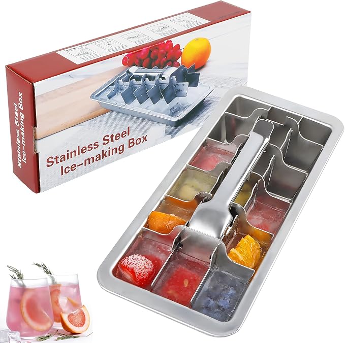 KAYCROWN 18/8 Stainless Steel Ice Cube Tray, 18 Slot Ice Tray by KAYCROWN