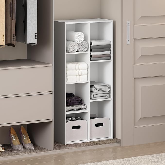 Furinno Reed Closet Organizers and Storage, 7-Cube Closet Organizer, Open Shelf by Furinno-FitsYourSpaceFitsYourBudget