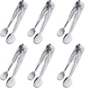 6PCS Mini Serving Tongs, 4Inch Rose Stainless Steel Sugar Cube Tongs, Sliver by Sunenlyst