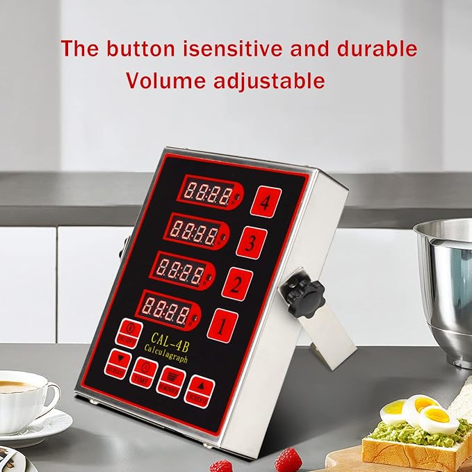 Commercial 4 Channel Kitchen Timers Digital Restaurant Timer Professional Multi - Image 4