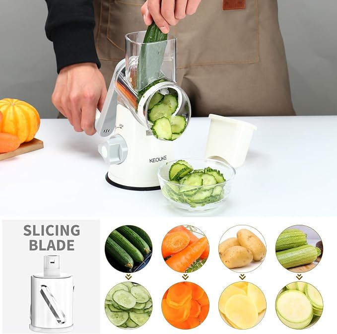 Cambom Rotary Cheese Grater Hand Crank Cheese Shredder - Image 2