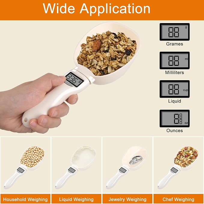 Digital Measuring Spoon, Weighing Food Measuring Scoop Scale, LCD Electronic - Image 4