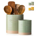 YHOSSEUN Kitchen Utensil Holder, 6.7"+5.1" Ceramic Utensil Holder by YHOSSEUN