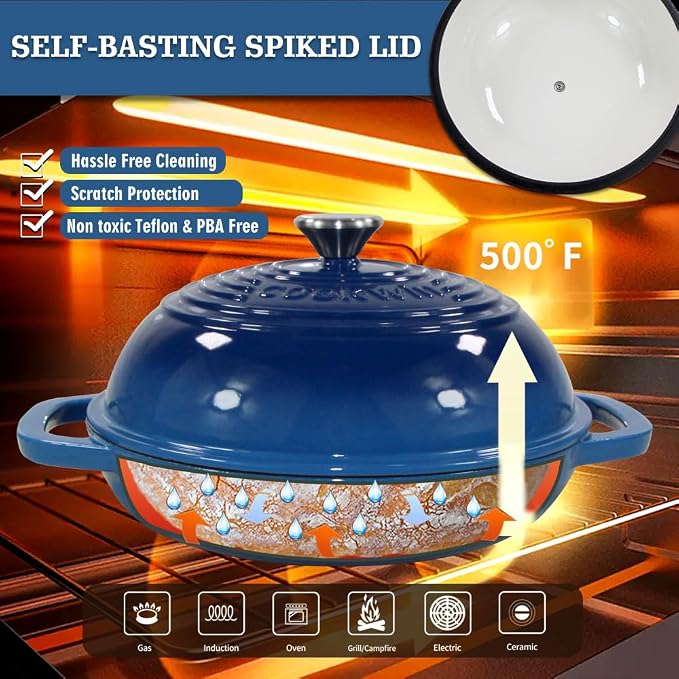 Enameled Cast Iron Bread Oven, 6 Quart Dutch Oven - Image 7
