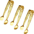 3PCS Mini Serving Tongs, 4Inch Rose Stainless Steel Sugar Cube Tongs, Sliver by Sunenlyst