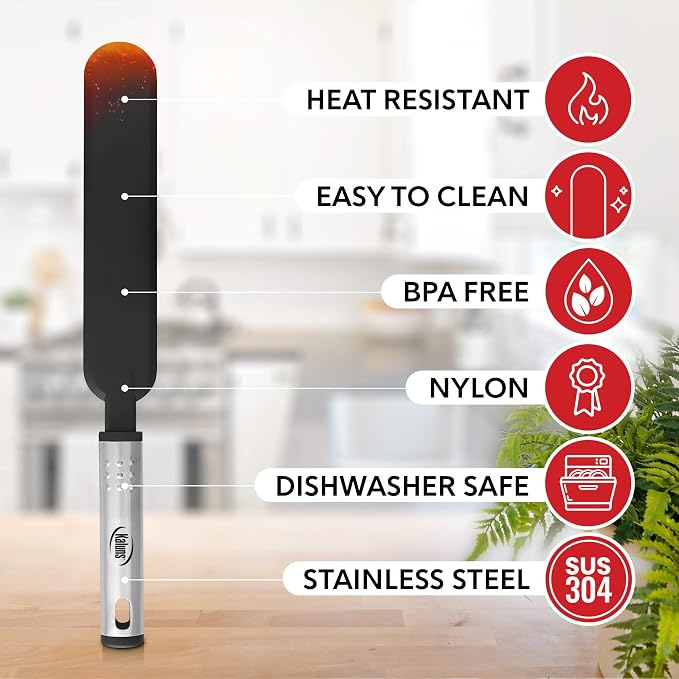 Silicone Spatula Set, 17 Piece Baking Utensils, Nylon and Stainless Steel - Image 3