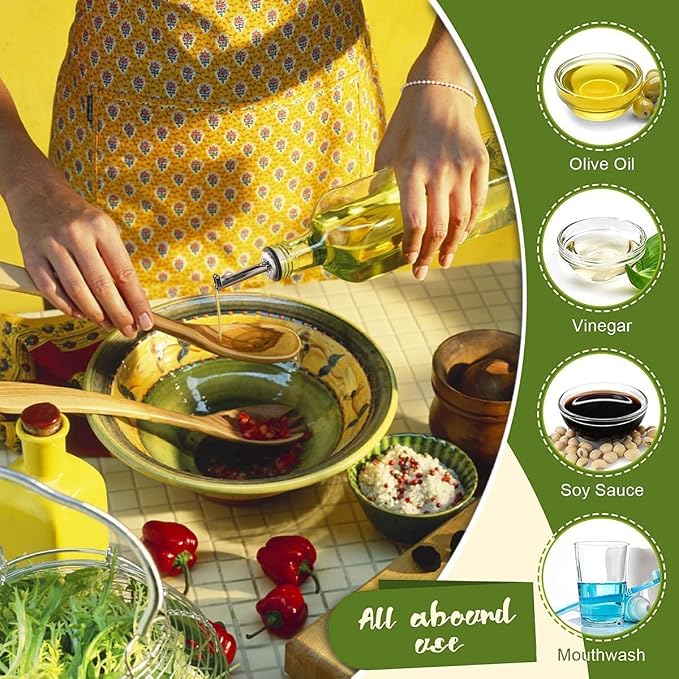Showvigor Olive Oil Dispenser, 17oz/500ml Square Tall Glass Container - Image 7