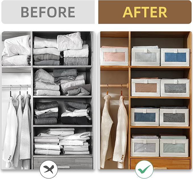 Linen Closet Organizers And Storage, 10 Pack Closet Storage Bins Linen Closet - Image 3