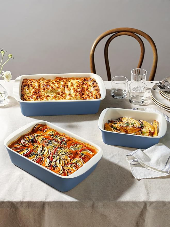 LE TAUCI Deep Casserole Dishes for Oven, 13.7”x9.6” Ceramic Baking Dish Set - Image 4
