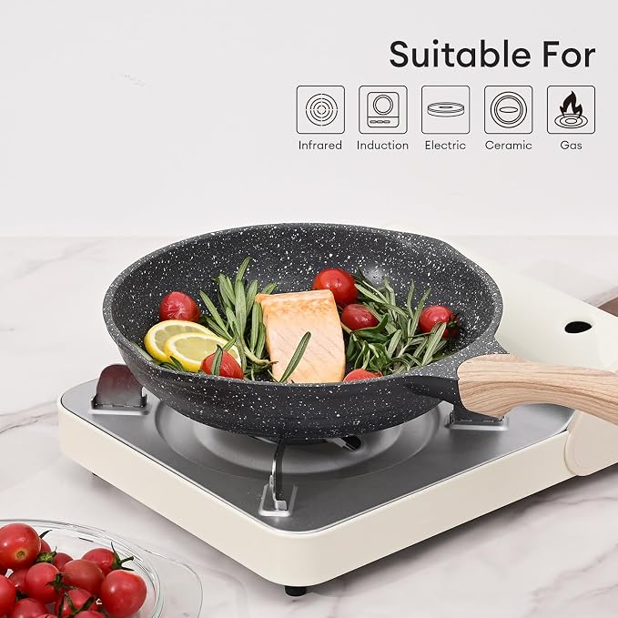 JEETEE Non Stick Frying Pan Set, Frying Pans Nonstick, Omelette Skillet - Image 7
