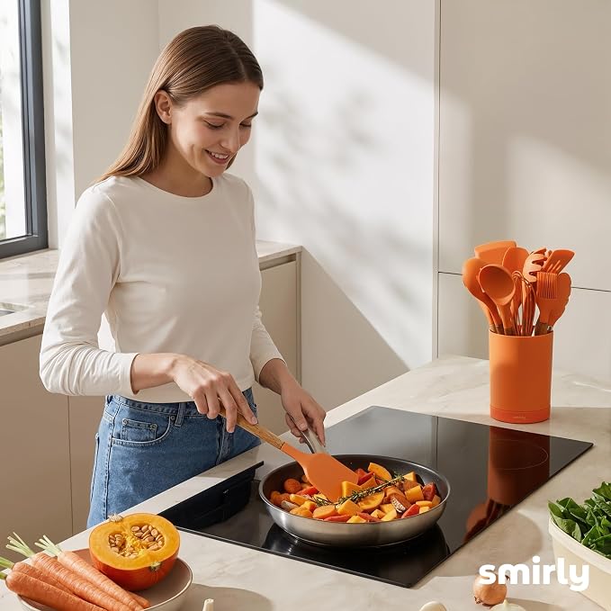 Silicone Kitchen Utensils Set & Holder: Cooking Utensils Set - Image 8